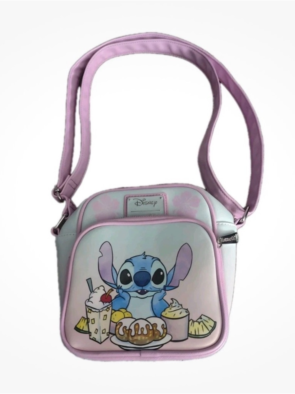 Loungefly Disney  Pink Stitch snacks  Crossbody Bag